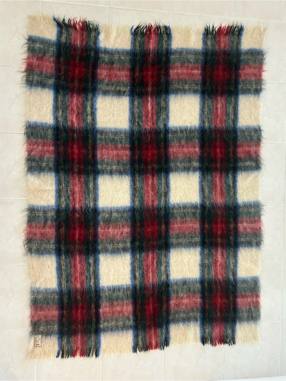 Vintage Andrew Stewart Scotland 70% Mohair Wool Dress Stewart Tartan Blanket